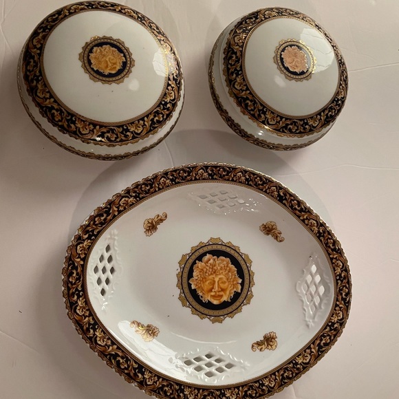 2Bacchus T. Limoges Porcelain Covered Trinket Dish & oval serving platter France - Picture 9 of 9